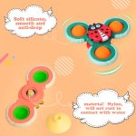 Outgeek Suction Cup Spinner Toys: 3PCS Kids Spinning Top Toys Baby Dimple Toy Sensory Toys Fidget Spinners Suction Cup Babies Bath Toys Gift Toys for Toddlers (Second Edition) (White) - Image 5